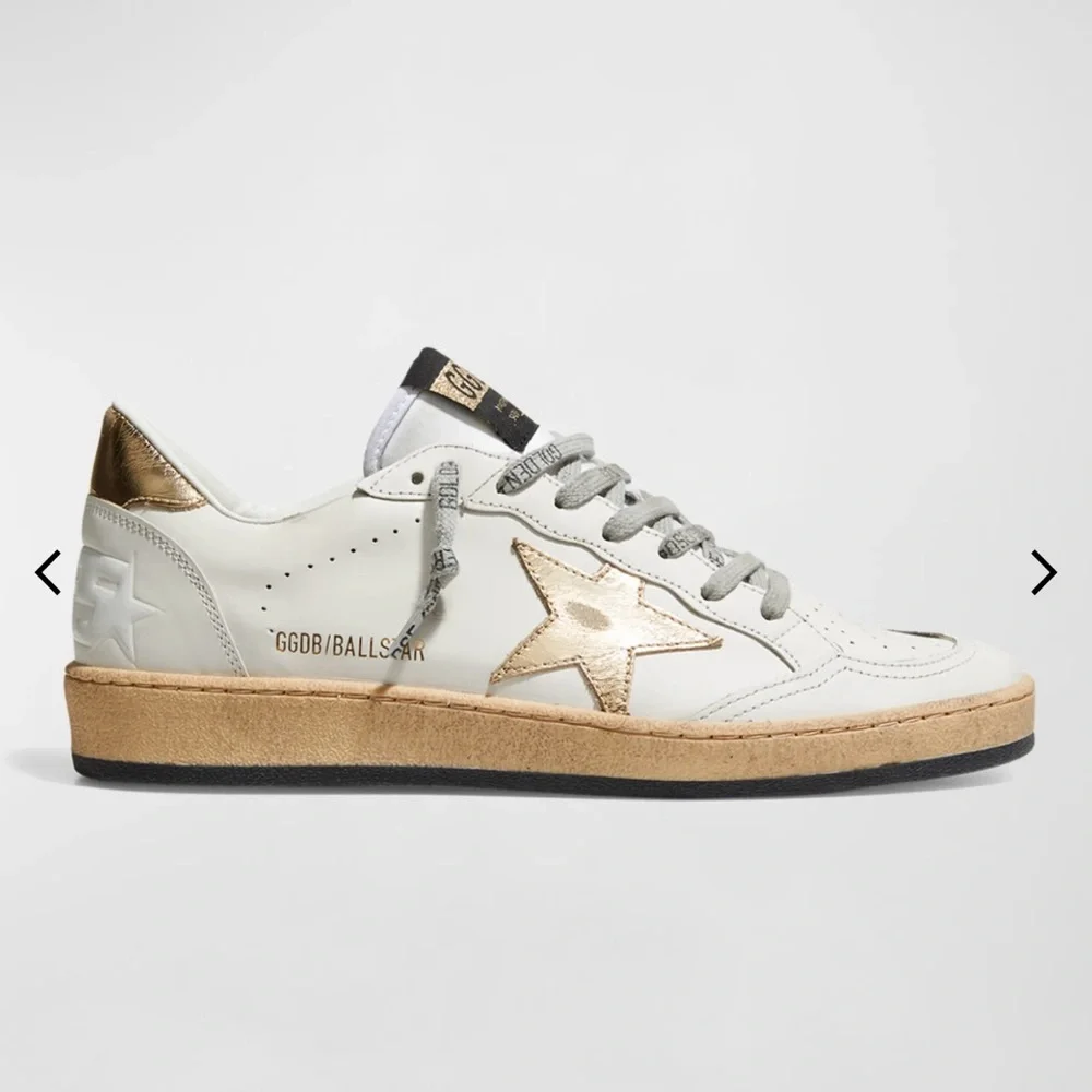 GOLDEN GOOSE Ballstar Mixed Leather Low Top Sneakers - Picture 1 of 10